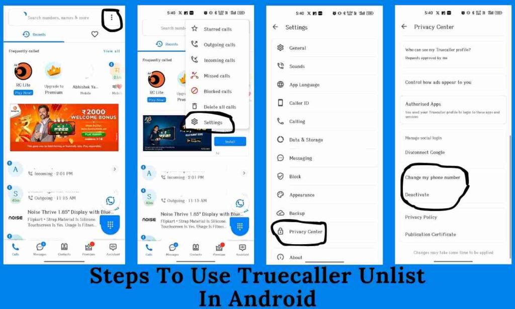 Steps To Use Truecaller Unlist For Android